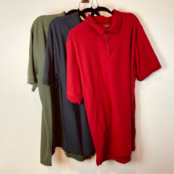 L.L. Bean Double Banded Polos Bundle of 3 - Picture 1 of 7